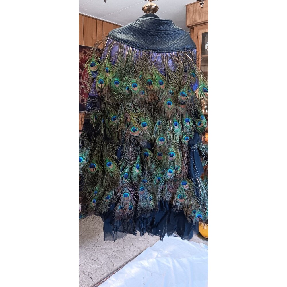 Custom Made Peacock Feather Cape; Halloween Costume, Theatre